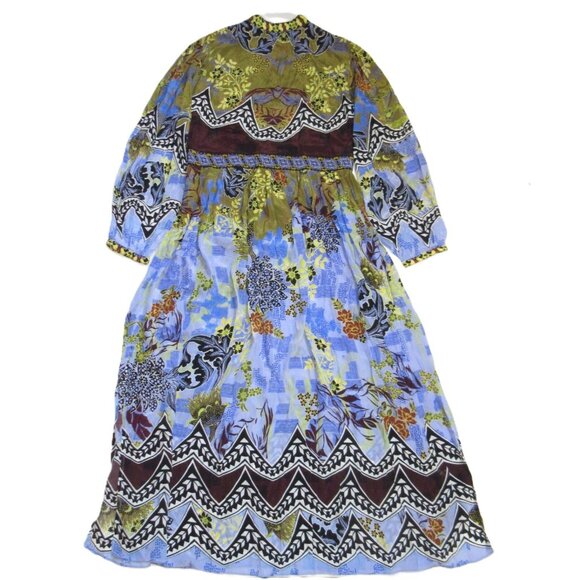 NWT Anthropologie Bhanuni by Jyoti Forest Fern in Sky Patterned Maxi Dress 12 - Picture 8 of 8